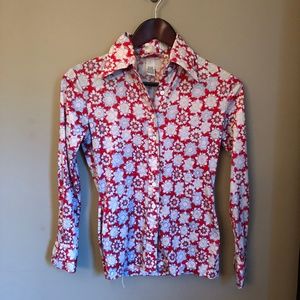Vintage Floral Dress Shirt